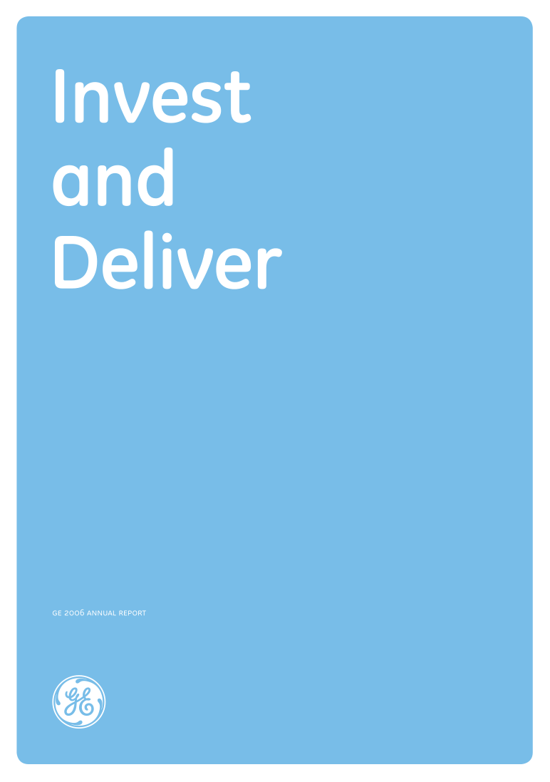 GE 2006 Annual Report page Cover