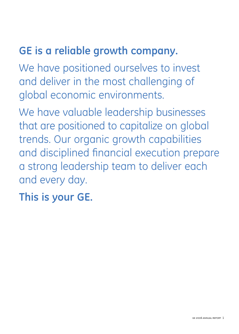 GE 2006 Annual Report page 1