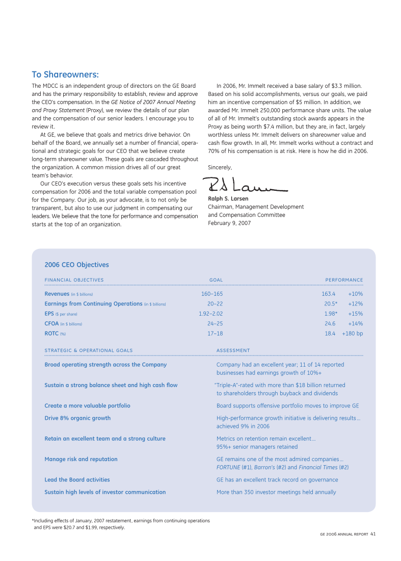 GE 2006 Annual Report page 40