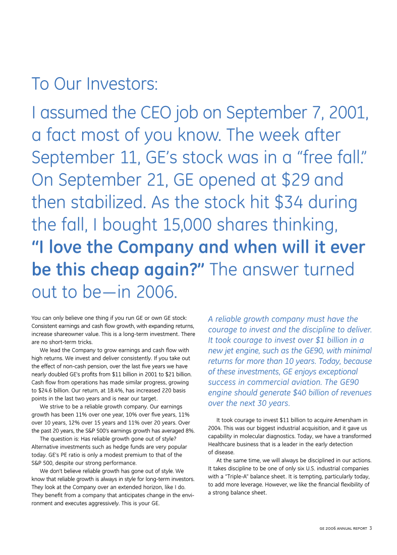 GE 2006 Annual Report page 2