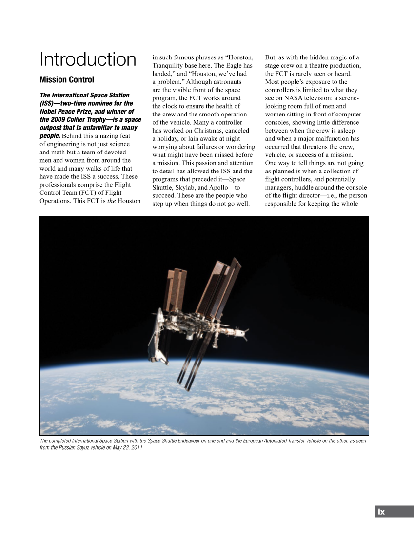 The International Space Station: Operating an Outpost in the New Frontier page ix
